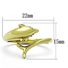 Load image into Gallery viewer, Womens Gold Dolphin Ring Anillo Para Mujer y Ninos Unisex Kids with Top Grade Crystal in Clear Priscilla - Jewelry Store by Erik Rayo
