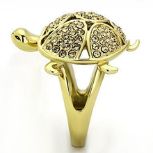 Load image into Gallery viewer, Womens Gold Great Turtle Ring 316L Stainless Steel Anillo Color Oro Para Mujer Ninas Acero Inoxidable with Top Grade Crystal in Citrine Yellow Naamah - Jewelry Store by Erik Rayo
