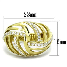 Load image into Gallery viewer, Womens Gold Ring 316L Stainless Steel Anillo Color Oro Para Mujer Ninas Acero Inoxidable with AAA Grade CZ in Clear Adah - Jewelry Store by Erik Rayo
