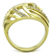 Load image into Gallery viewer, Womens Gold Ring 316L Stainless Steel Anillo Color Oro Para Mujer Ninas Acero Inoxidable with AAA Grade CZ in Clear Adah - Jewelry Store by Erik Rayo
