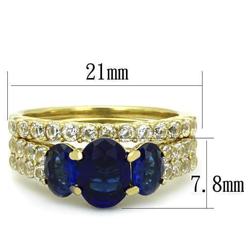 Womens Gold Ring 316L Stainless Steel Anillo Color Oro Para Mujer Ninas Acero Inoxidable with Glass in Montana Hannah - Jewelry Store by Erik Rayo