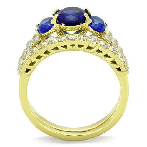 Womens Gold Ring 316L Stainless Steel Anillo Color Oro Para Mujer Ninas Acero Inoxidable with Glass in Montana Hannah - Jewelry Store by Erik Rayo