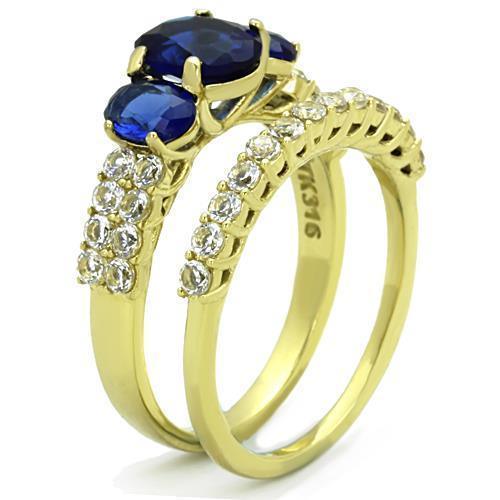 Womens Gold Ring 316L Stainless Steel Anillo Color Oro Para Mujer Ninas Acero Inoxidable with Glass in Montana Hannah - Jewelry Store by Erik Rayo