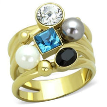 Load image into Gallery viewer, Womens Gold Ring 316L Stainless Steel Anillo Color Oro Para Mujer Ninas Acero Inoxidable with Synthetic Pearl in Multi Color Atarah - Jewelry Store by Erik Rayo
