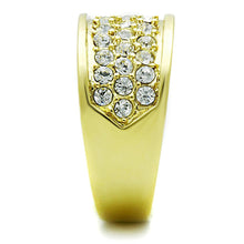 Load image into Gallery viewer, Womens Gold Ring 316L Stainless Steel Anillo Color Oro Para Mujer Ninas Acero Inoxidable with Top Grade Crystal in Clear Edna - Jewelry Store by Erik Rayo
