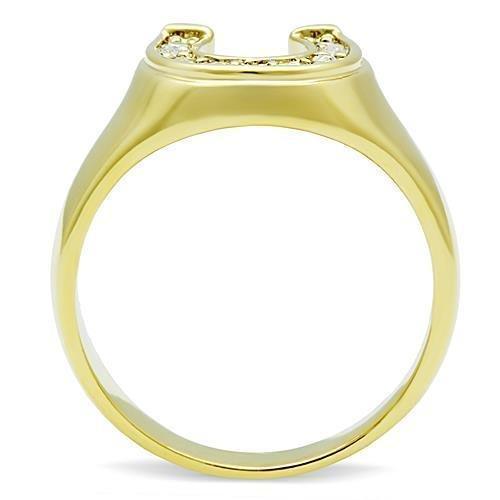 Womens Gold Ring 316L Stainless Steel Anillo Color Oro Para Mujer Ninas Acero Inoxidable with Top Grade Crystal in Clear Michal - Jewelry Store by Erik Rayo