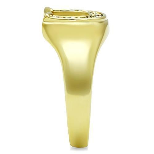 Womens Gold Ring 316L Stainless Steel Anillo Color Oro Para Mujer Ninas Acero Inoxidable with Top Grade Crystal in Clear Michal - Jewelry Store by Erik Rayo