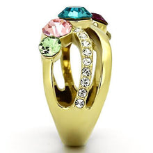 Load image into Gallery viewer, Womens Gold Ring 316L Stainless Steel Anillo Color Oro Para Mujer Ninas Acero Inoxidable with Top Grade Crystal in Multi Color Phoebe - Jewelry Store by Erik Rayo
