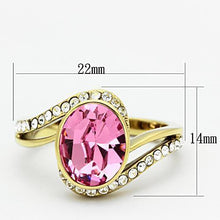 Load image into Gallery viewer, Womens Gold Ring 316L Stainless Steel Anillo Color Oro Para Mujer Ninas Acero Inoxidable with Top Grade Crystal in Rose Martha - Jewelry Store by Erik Rayo
