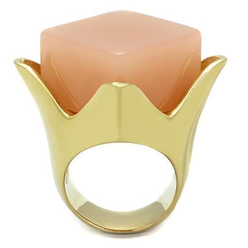 Gold Rings for Women Anillo Para Mujer Stainless Steel Ring Synthetic Stone in Light Rose Bellas - Jewelry Store by Erik Rayo