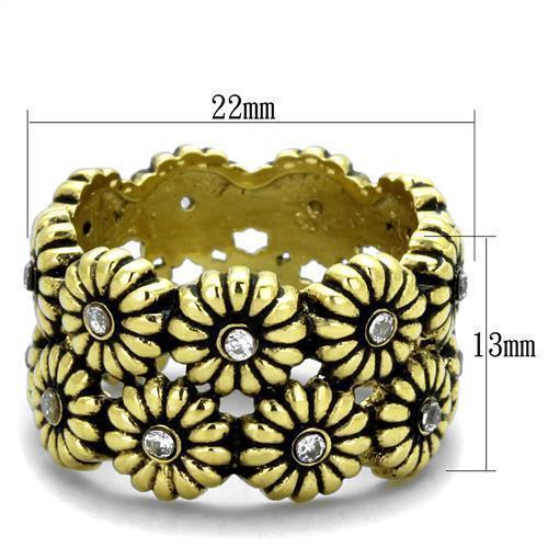 Gold Rings for Women Stainless Steel Anillo Color Oro Para Mujer Ninas Acero Inoxidable with AAA Grade CZ in Clear Achinoam - Jewelry Store by Erik Rayo