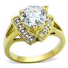 Load image into Gallery viewer, Gold Rings for Women Stainless Steel Anillo Color Oro Para Mujer Ninas Acero Inoxidable with AAA Grade CZ in Clear Basemath - Jewelry Store by Erik Rayo
