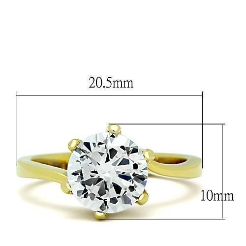 Gold Rings for Women Stainless Steel Anillo Color Oro Para Mujer Ninas Acero Inoxidable with AAA Grade CZ in Clear Bethal - Jewelry Store by Erik Rayo