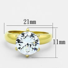 Load image into Gallery viewer, Gold Rings for Women Stainless Steel Anillo Color Oro Para Mujer Ninas Acero Inoxidable with AAA Grade CZ in Clear Bethany - Jewelry Store by Erik Rayo
