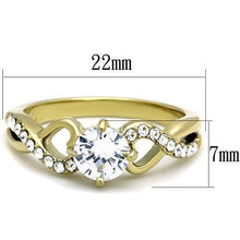 Load image into Gallery viewer, Gold Rings for Women Stainless Steel Anillo Color Oro Para Mujer Ninas Acero Inoxidable with AAA Grade CZ in Clear Elizabeth - Jewelry Store by Erik Rayo
