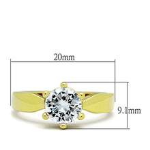 Load image into Gallery viewer, Gold Rings for Women Stainless Steel Anillo Color Oro Para Mujer Ninas Acero Inoxidable with AAA Grade CZ in Clear Ruthie - Jewelry Store by Erik Rayo
