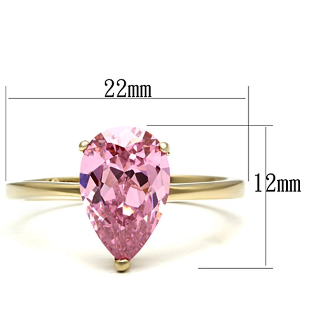 Gold Rings for Women Stainless Steel Anillo Color Oro Para Mujer Ninas Acero Inoxidable with AAA Grade CZ in Rose Anaiah - Jewelry Store by Erik Rayo