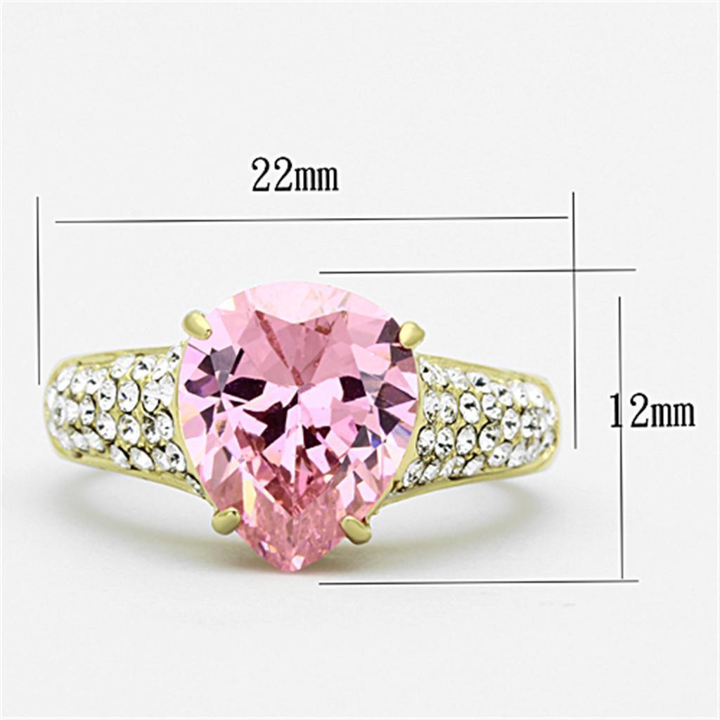 Gold Rings for Women Stainless Steel Anillo Color Oro Para Mujer Ninas Acero Inoxidable with AAA Grade CZ in Rose Mara - Jewelry Store by Erik Rayo
