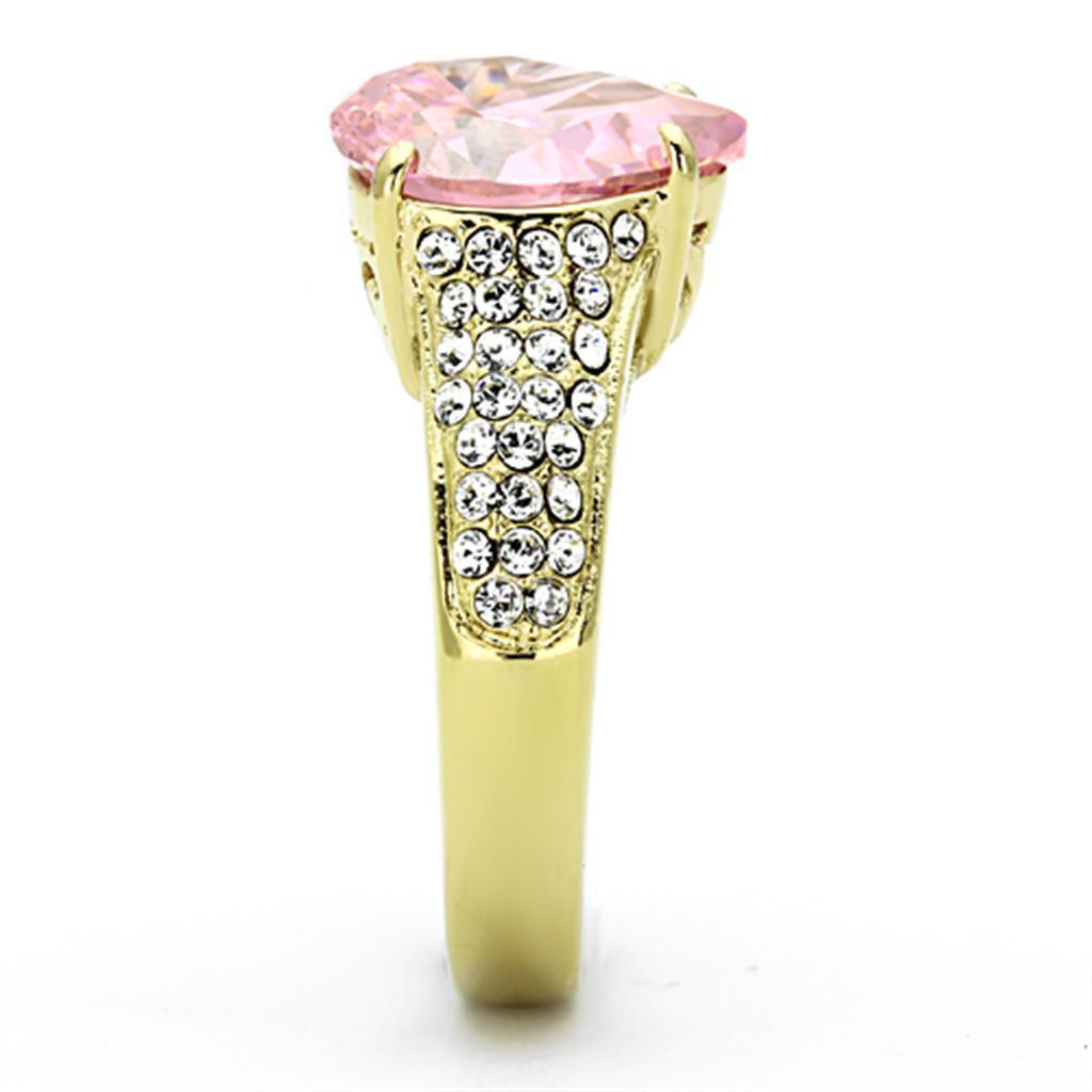 Gold Rings for Women Stainless Steel Anillo Color Oro Para Mujer Ninas Acero Inoxidable with AAA Grade CZ in Rose Mara - Jewelry Store by Erik Rayo