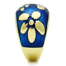 Load image into Gallery viewer, Gold Rings for Women Stainless Steel Anillo Color Oro Para Mujer Ninas Acero Inoxidable with Epoxy in Capri Blue Candace - Jewelry Store by Erik Rayo
