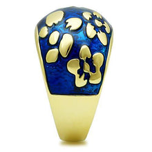 Load image into Gallery viewer, Gold Rings for Women Stainless Steel Anillo Color Oro Para Mujer Ninas Acero Inoxidable with Epoxy in Capri Blue Candace - Jewelry Store by Erik Rayo
