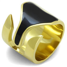 Load image into Gallery viewer, Gold Rings for Women Stainless Steel Anillo Color Oro Para Mujer Ninas Acero Inoxidable with Epoxy in Jet Boaz - Jewelry Store by Erik Rayo
