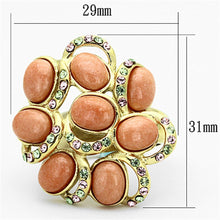 Load image into Gallery viewer, Gold Rings for Women Stainless Steel Anillo Color Oro Para Mujer Ninas Acero Inoxidable with Synthetic Coral in Orange Lydia - Jewelry Store by Erik Rayo
