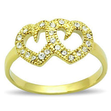 Load image into Gallery viewer, Gold Rings for Women Stainless Steel Anillo Color Oro Para Mujer Ninas Acero Inoxidable with Top Grade Crystal in Clear Carmel - Jewelry Store by Erik Rayo
