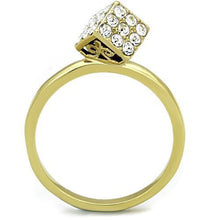 Load image into Gallery viewer, Gold Rings for Women Stainless Steel Anillo Color Oro Para Mujer Ninas Acero Inoxidable with Top Grade Crystal in Clear Delilah - Jewelry Store by Erik Rayo
