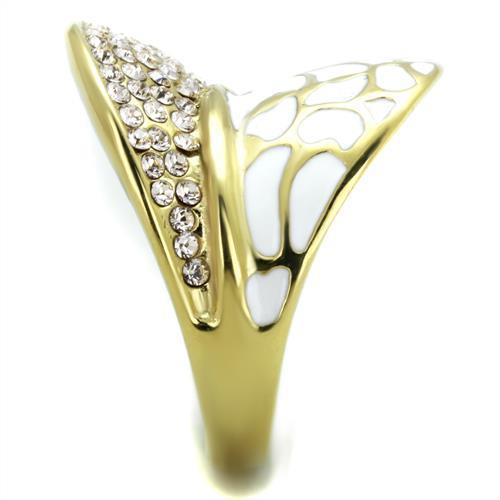 Gold Rings for Women Stainless Steel Anillo Color Oro Para Mujer Ninas Acero Inoxidable with Top Grade Crystal in Clear Enoch - Jewelry Store by Erik Rayo