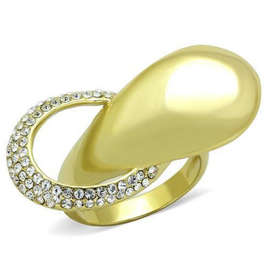 Gold Rings for Women Stainless Steel Anillo Color Oro Para Mujer Ninas Acero Inoxidable with Top Grade Crystal in Clear Reuben - Jewelry Store by Erik Rayo