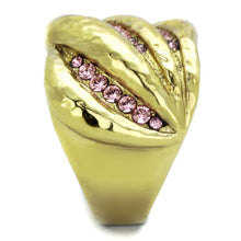 Load image into Gallery viewer, Gold Rings for Women Stainless Steel Anillo Color Oro Para Mujer Ninas Acero Inoxidable with Top Grade Crystal in Light Rose Agar - Jewelry Store by Erik Rayo
