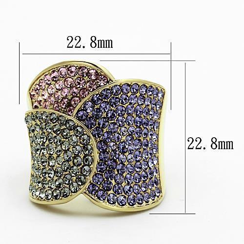 Gold Rings for Women Stainless Steel Anillo Color Oro Para Mujer Ninas Acero Inoxidable with Top Grade Crystal in Multi Color Azubah - Jewelry Store by Erik Rayo