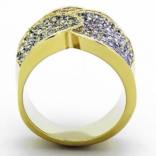Gold Rings for Women Stainless Steel Anillo Color Oro Para Mujer Ninas Acero Inoxidable with Top Grade Crystal in Multi Color Azubah - Jewelry Store by Erik Rayo