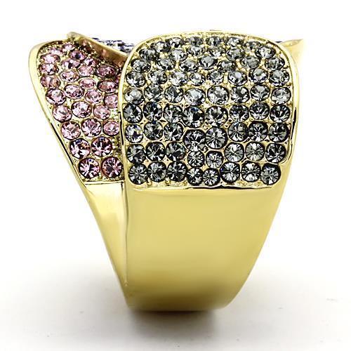 Gold Rings for Women Stainless Steel Anillo Color Oro Para Mujer Ninas Acero Inoxidable with Top Grade Crystal in Multi Color Azubah - Jewelry Store by Erik Rayo