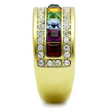 Load image into Gallery viewer, Gold Rings for Women Stainless Steel Anillo Color Oro Para Mujer Ninas Acero Inoxidable with Top Grade Crystal in Multi Color Bilah - Jewelry Store by Erik Rayo
