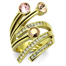 Load image into Gallery viewer, Gold Rings for Women Stainless Steel Anillo Color Oro Para Mujer Ninas Acero Inoxidable with Top Grade Crystal in Multi Color Persis - Jewelry Store by Erik Rayo
