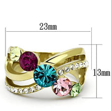 Load image into Gallery viewer, Gold Rings for Women Stainless Steel Anillo Color Oro Para Mujer Ninas Acero Inoxidable with Top Grade Crystal in Multi Color Phoebe - Jewelry Store by Erik Rayo
