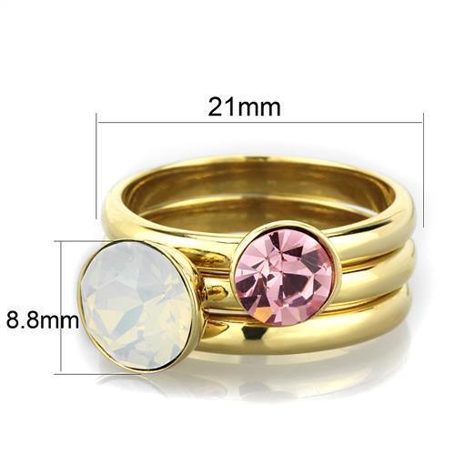 Gold Rings for Women Stainless Steel Anillo Color Oro Para Mujer Ninas Acero Inoxidable with Top Grade Crystal in White Jethro - Jewelry Store by Erik Rayo