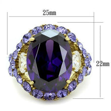 Load image into Gallery viewer, Gold Rings for Womens IP Gold (Ion Plating) Stainless Steel Ring with AAA Grade CZ in Amethyst TK2160 - Jewelry Store by Erik Rayo
