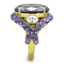 Load image into Gallery viewer, Gold Rings for Womens IP Gold (Ion Plating) Stainless Steel Ring with AAA Grade CZ in Amethyst TK2160 - Jewelry Store by Erik Rayo
