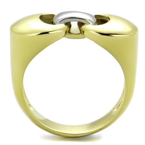 Womens Gold Rings Two-Tone IP Gold (Ion Plating) 316L Stainless Steel Ring with No Stone TK1915 - Jewelry Store by Erik Rayo