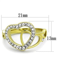 Load image into Gallery viewer, Womens Gold Rings Two-Tone IP Gold (Ion Plating) 316L Stainless Steel Ring with Top Grade Crystal in Clear TK1908 - Jewelry Store by Erik Rayo
