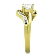 Load image into Gallery viewer, Gold Rings for Womens Two-Tone IP Gold (Ion Plating) Stainless Steel Ring with AAA Grade CZ in Clear TK1702 - Jewelry Store by Erik Rayo
