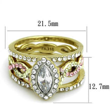 Load image into Gallery viewer, Gold Rings for Womens Two-Tone IP Gold (Ion Plating) Stainless Steel Ring with AAA Grade CZ in Clear TK2129 - Jewelry Store by Erik Rayo
