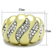 Load image into Gallery viewer, Gold Rings for Womens Two-Tone IP Gold (Ion Plating) Stainless Steel Ring with Top Grade Crystal in Clear TK1559 - Jewelry Store by Erik Rayo
