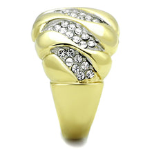 Load image into Gallery viewer, Gold Rings for Womens Two-Tone IP Gold (Ion Plating) Stainless Steel Ring with Top Grade Crystal in Clear TK1559 - Jewelry Store by Erik Rayo
