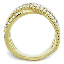 Load image into Gallery viewer, Gold Rings for Womens Two-Tone IP Gold (Ion Plating) Stainless Steel Ring with Top Grade Crystal in Clear TK2252 - Jewelry Store by Erik Rayo
