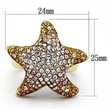 Load image into Gallery viewer, Womens Gold Starfish Ring 316L Stainless Steel Anillo Color Oro Para Mujer Ninas Acero Inoxidable with Top Grade Crystal in Multi Color Orpah - Jewelry Store by Erik Rayo
