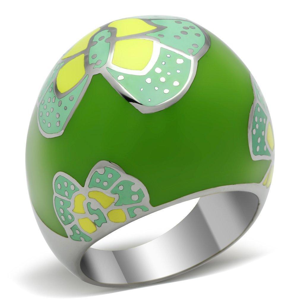 Womens Green Butterfly Ring Anillo Para Mujer 316L Stainless Steel Ring - Jewelry Store by Erik Rayo